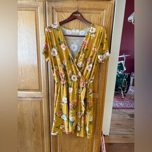 Derek Heart Gold Flutter Sleeve Sundress